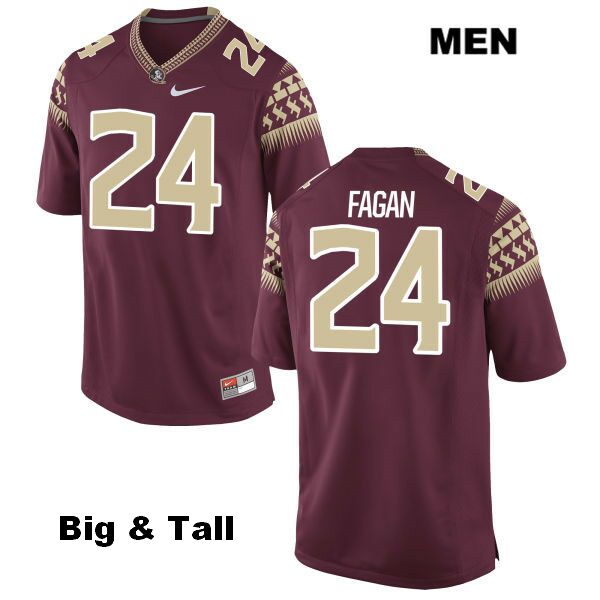 Men's NCAA Nike Florida State Seminoles #24 Cyrus Fagan College Big & Tall Red Stitched Authentic Football Jersey PLM2869GT